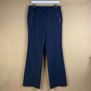 Worthington Modern Fit Blue Plaid Career Dress Pants Womens Zipper Pockets Sz 6S